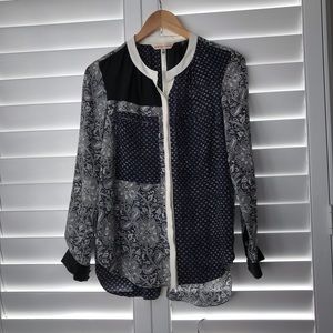 Rebecca Taylor Silk Button Down Blouse 0